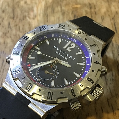 BVLGARI ブルガリ ディアゴノGMT 自動巻腕時計オーバーホール - 時計修理は東京西萩窪「トライフル」